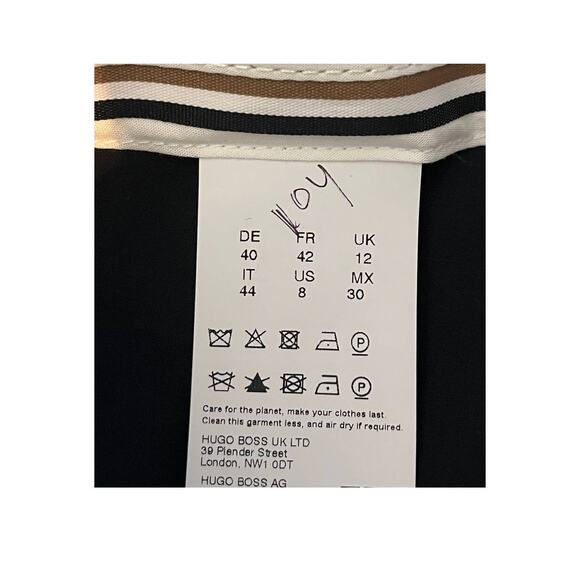 BOSS Hugo Boss pants Tamarina Plaid virgin wool gray size 8 - Picture 5 of 5